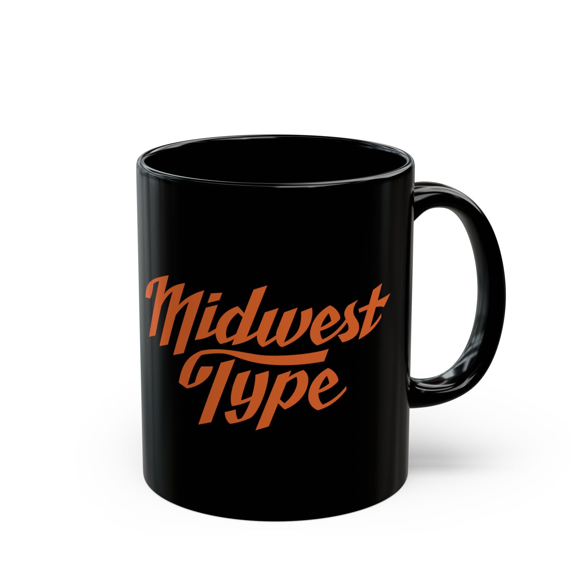 Midwest Type Logo Black Ceramic Coffee Mug