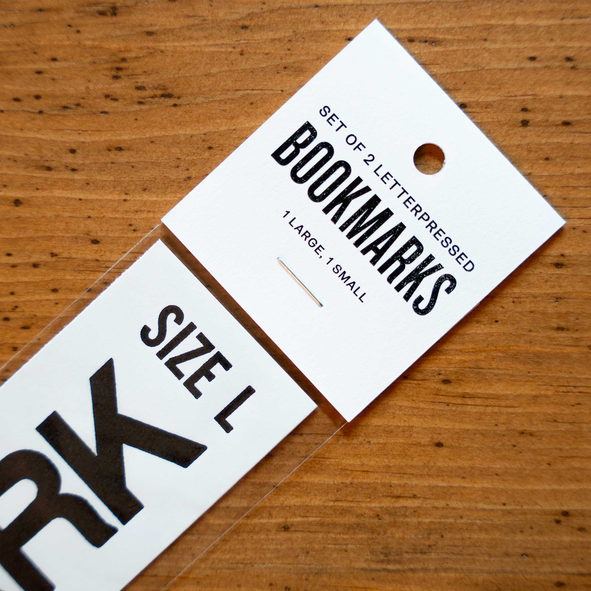 Small and Large Letterpress Bookmarks