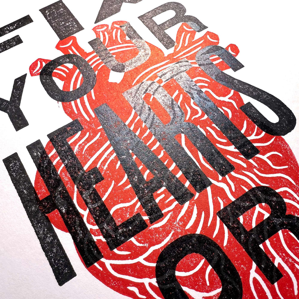 Fix Your Hearts Or Die Letterpress Poster